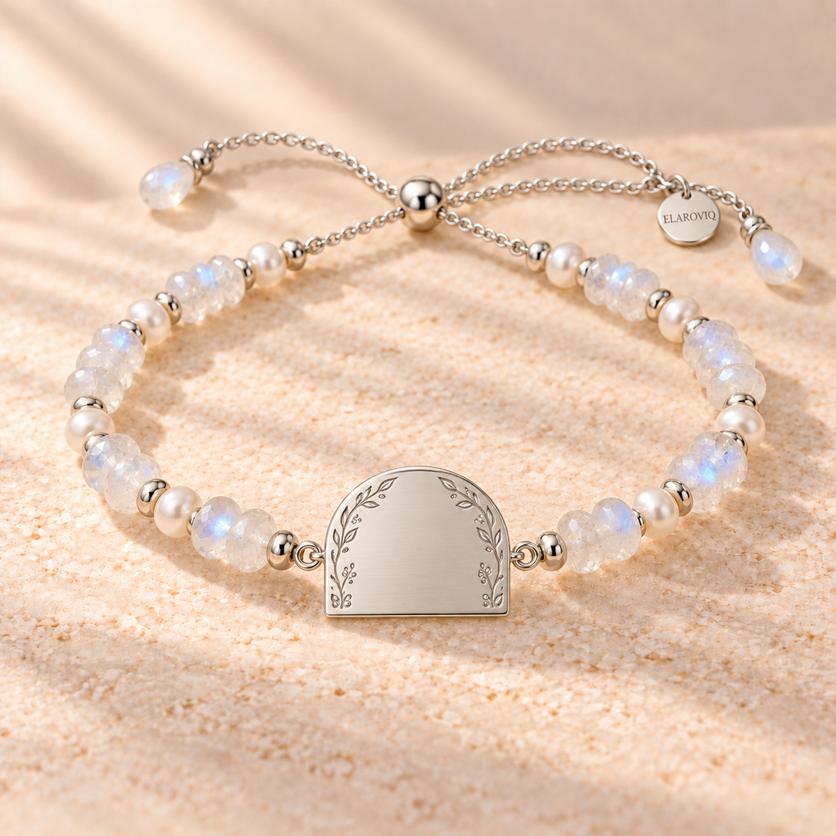 Moonlit Bloom — Personalized Beaded Bracelet