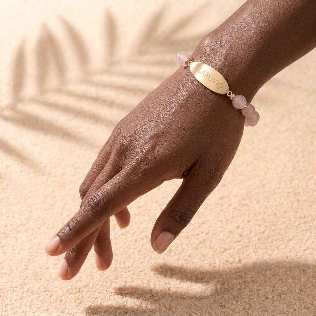 Blush Whisper — Personalized Rose Quartz Bracelet