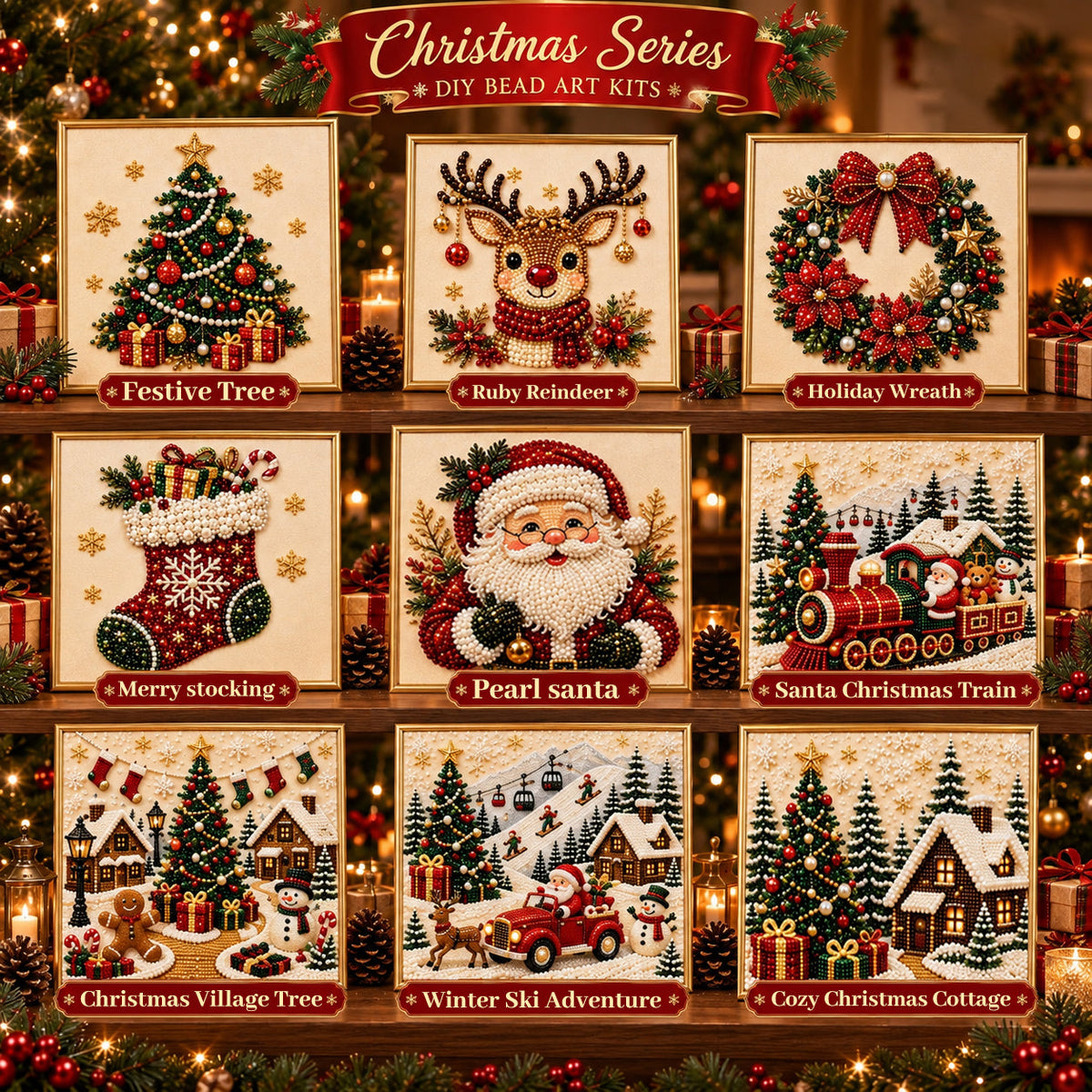 🏆100K+ Sold💥Bestselling 3D Christmas Pearl Craft Kit — Relaxing DIY Holiday Art