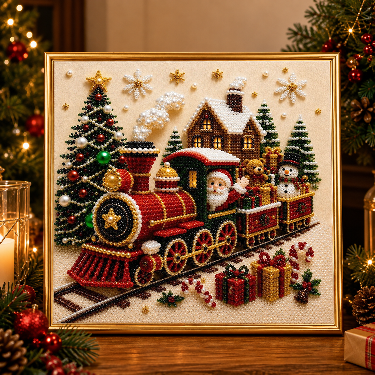 🏆100K+ Sold💥Bestselling 3D Christmas Pearl Craft Kit — Relaxing DIY Holiday Art