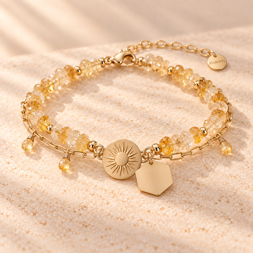Golden Aura — Personalized Citrine Sun Bracelet