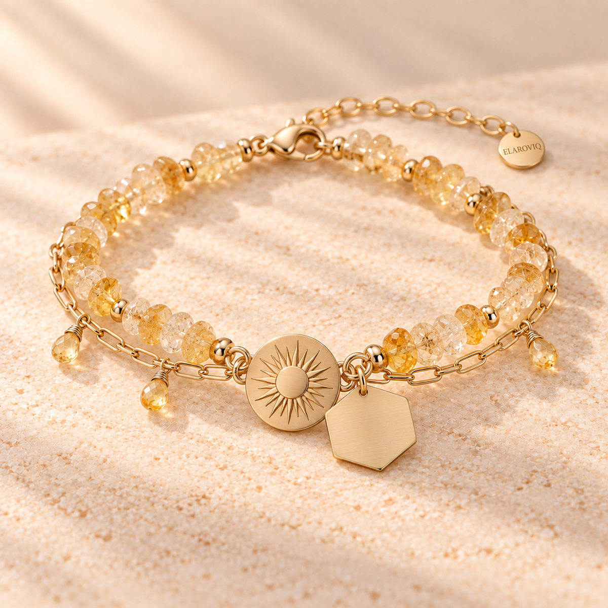 Golden Aura — Personalized Citrine Sun Bracelet