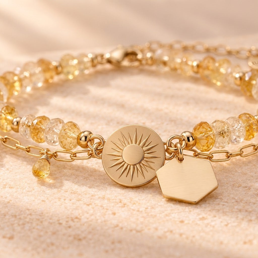 Golden Aura — Personalized Citrine Sun Bracelet