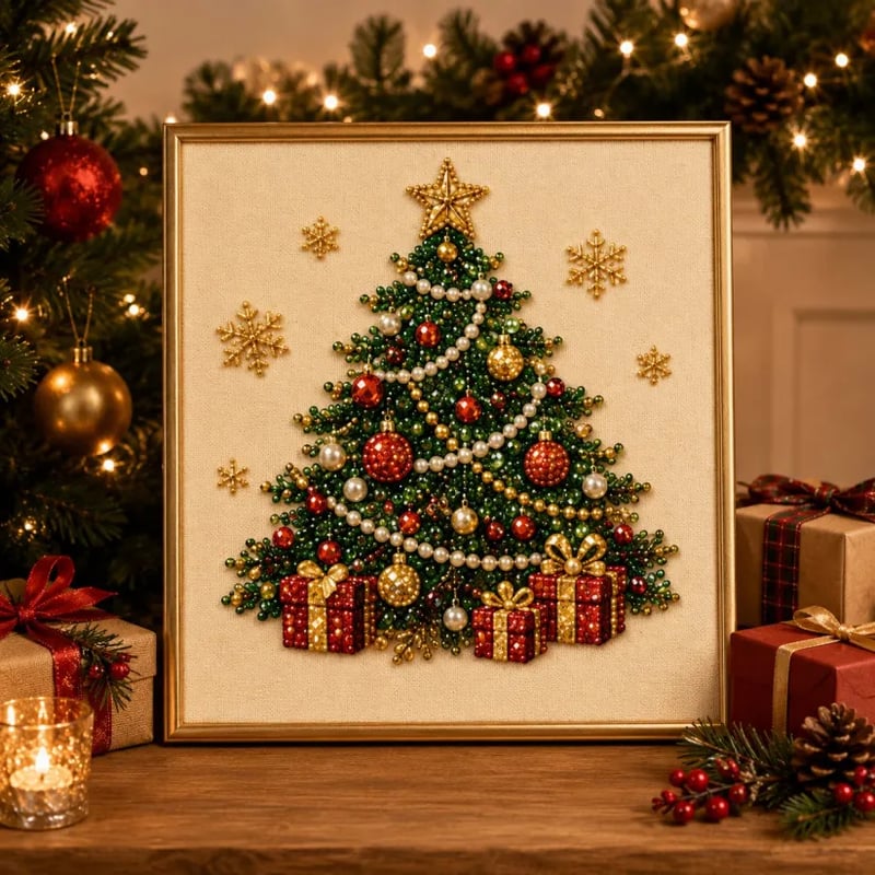 🏆100K+ Sold💥Bestselling 3D Christmas Pearl Craft Kit — Relaxing DIY Holiday Art