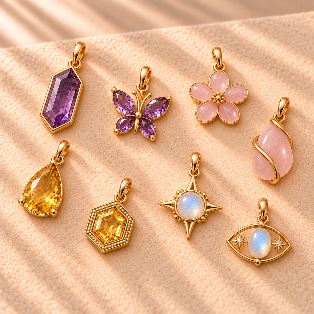Prismatic Muse — Natural Crystal Pendant Box | Three Colors