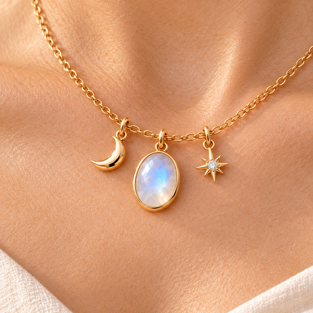 Lunar Wish — Personalized Moonstone Necklace