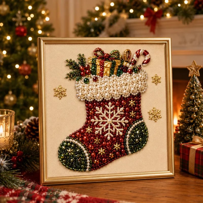 🏆100K+ Sold💥Bestselling 3D Christmas Pearl Craft Kit — Relaxing DIY Holiday Art