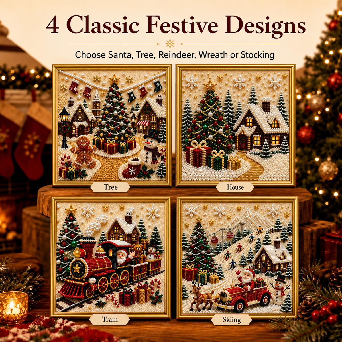 🏆100K+ Sold💥Bestselling 3D Christmas Pearl Craft Kit — Relaxing DIY Holiday Art