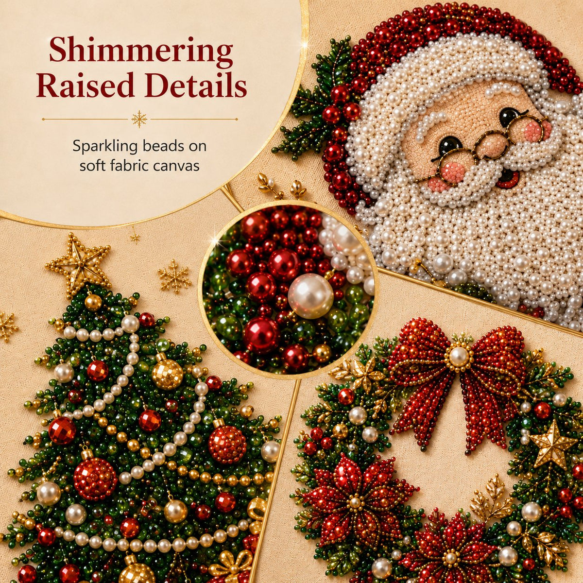🏆100K+ Sold💥Bestselling 3D Christmas Pearl Craft Kit — Relaxing DIY Holiday Art