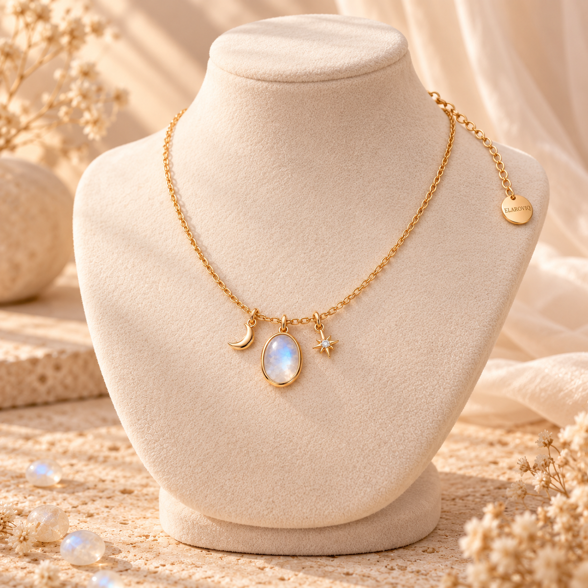 Lunar Wish — Personalized Moonstone Necklace