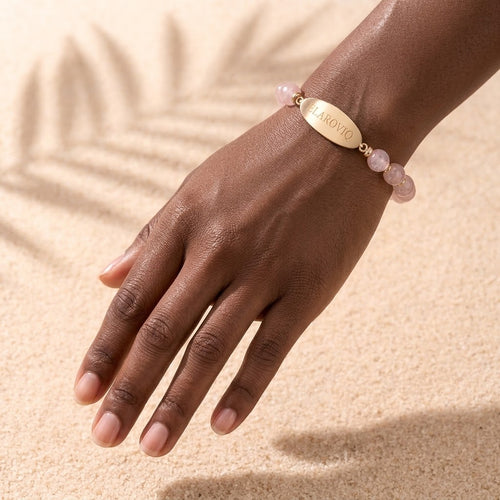 Blush Whisper — Personalized Rose Quartz Bracelet