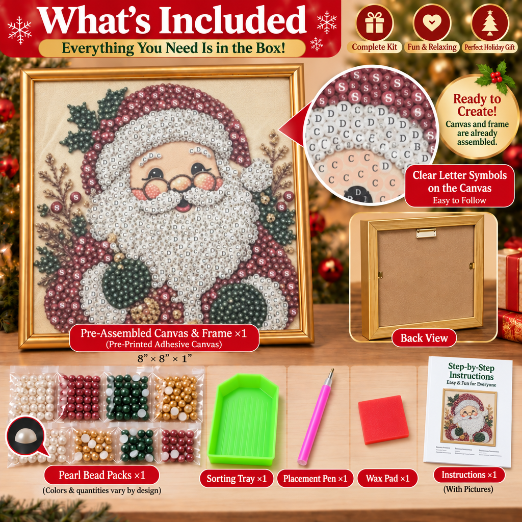 🏆100K+ Sold💥Bestselling 3D Christmas Pearl Craft Kit — Relaxing DIY Holiday Art